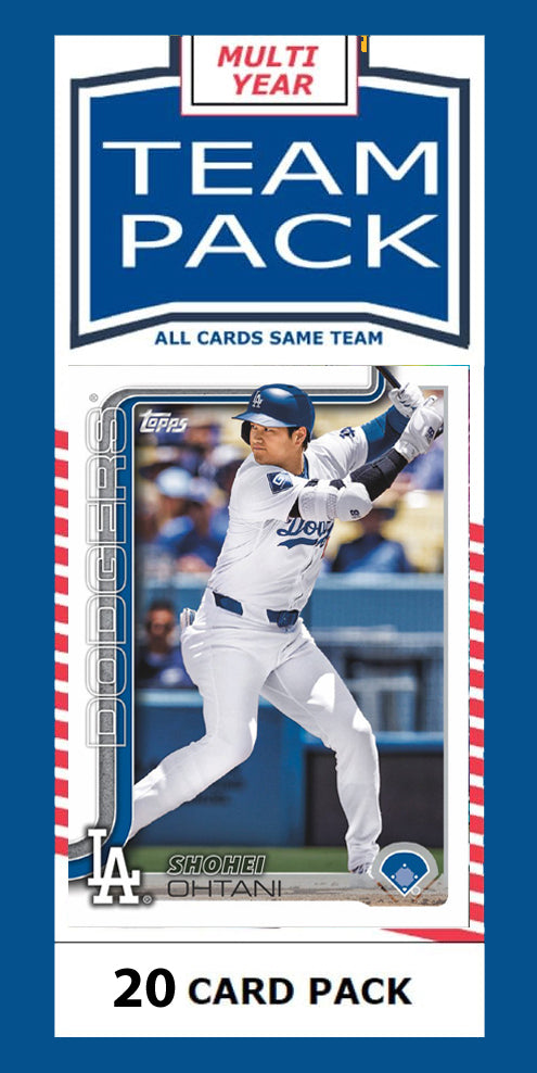 20 Card Multiyear Team Pack LA Dodgers Shohei Ohtani 2024 2023 2025 Topps Stadium Club Archives Chrome Heritage Bowman