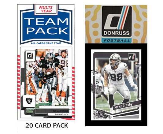 Las Vegas Raiders Team Pack 20 Cards Bo Jackson + 2023 Donruss Team Set Crosby