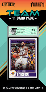 NBA Los Angeles Lakers Trading Card Pack — 11 Cards with 1 Graded Slab