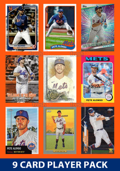 Pete Alonso New York Mets 9 Card Player Pack 2025 2024 Topps Bowman