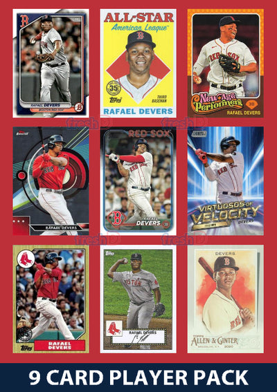 Rafael Devers Boston Red Sox 9 Card Player Pack 2025 20243 Topps Bowman