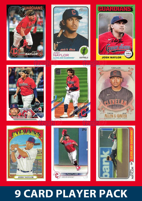 Josh Naylor Cleveland Guardians 9 Card Player Pack 2025 2024 Topps Bowman