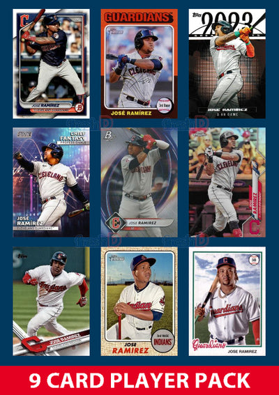 Jose Ramirez Cleveland Guardians 9 Card Player Pack 2025 2024 Topps Bowman