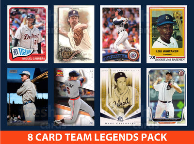 Detroit Tigers 8 Card Legends Pack 2023 Topps Bowman Cabrera Trammell Whitaker