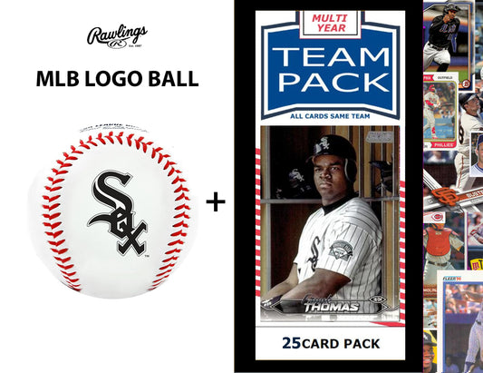 Rawlings MLB Chicago White Sox Team Logo Baseball + Team 25 Pack Frank Thomas Topps 2025 2024 2023