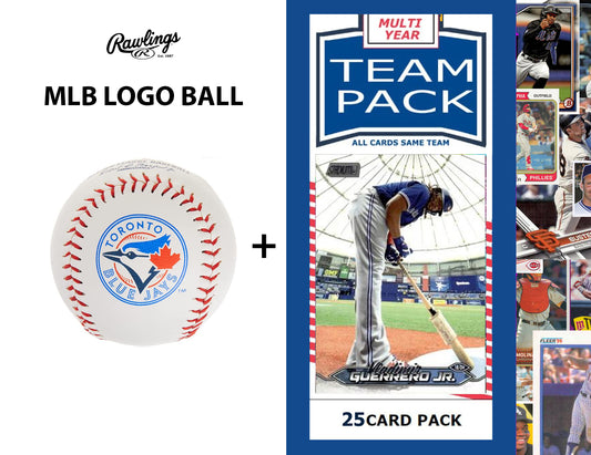 Rawlings MLB Toronto Blue Jays Team Logo Baseball + Team 25 Pack Vladimir Guerrero Topps 2025 2024 2023