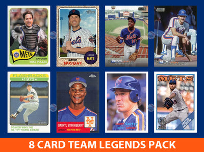 New York Mets 8 Card Legends Pack Topps Bowman Seaver Gooden Wright