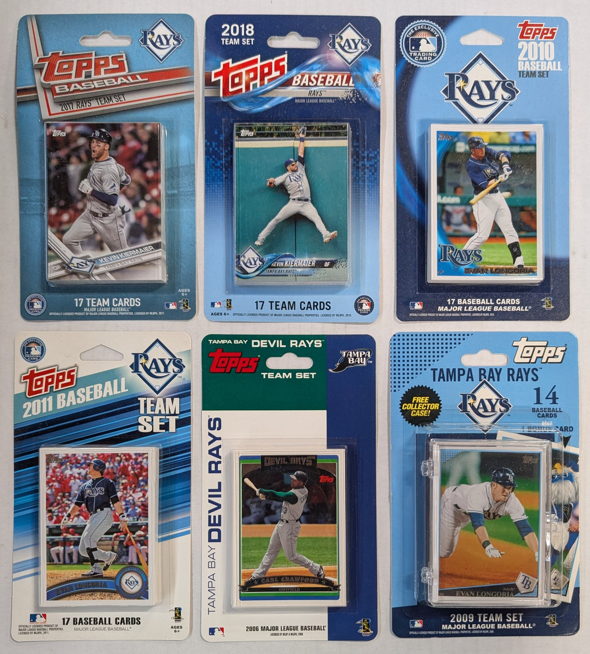Topps Tampa Bay Rays Team Sets 2006 2009 2010 2011 2017 2018 Factory Sealed + 2026 Series 1 & 2 Junior Caminero