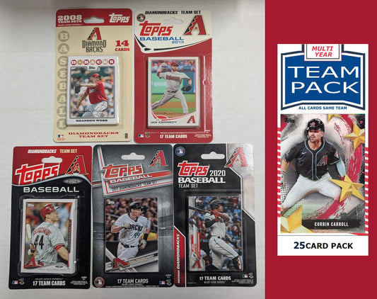 Topps Arizona Diamondbacks Team Sets 2019 2018 2017 2008 + Multiyear Pack 2025 Corbin Carroll