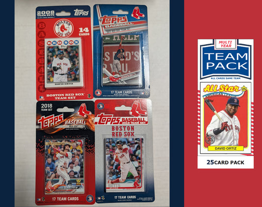 Topps Boston Red Sox Team Sets 2019 2018 2017 2008 + Multiyear Pack 2025 David Ortiz