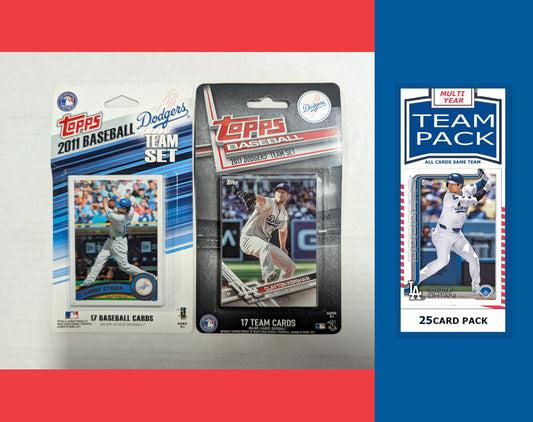 Topps LA Dodgers Team Sets 2017 2011 + Multiyear Pack 2025 Shohei Ohtani