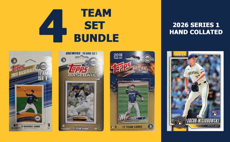 Topps Milwaukee Brewers Team Sets 2011 2012 201 8 + 2026 Series 1 Jacob Misiorowski RC