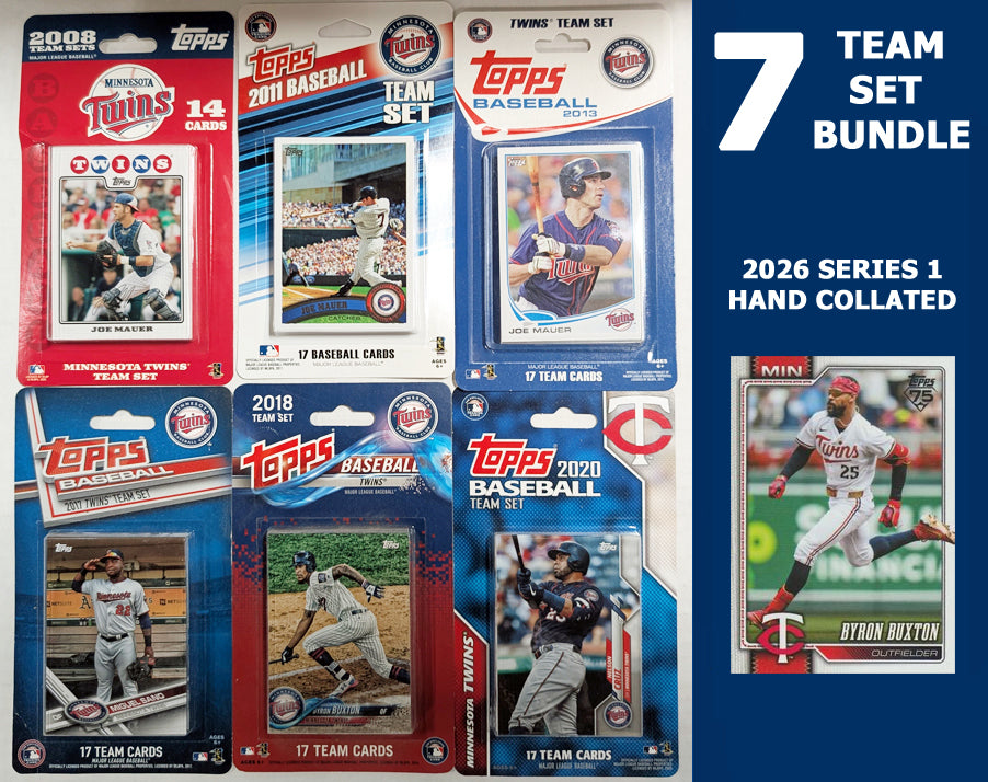 Topps Minnesota Twins Team Sets 2008 2011 2013 2017 2018 2020 Mauer + 2026 Series 1 Buxton