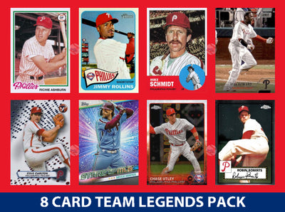 Philadelphia Phillies 8 Card Legends Pack Topps Bowman Schmidt Harper Utley