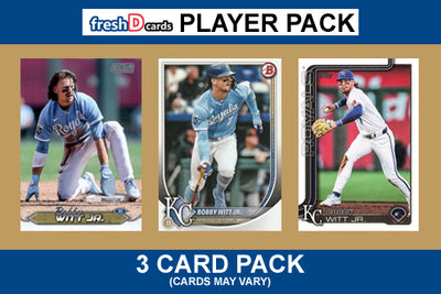 Bobby Witt Jr Kansas City Royals 3 Card Player Pack 2026 2025 2024 Topps Bowman