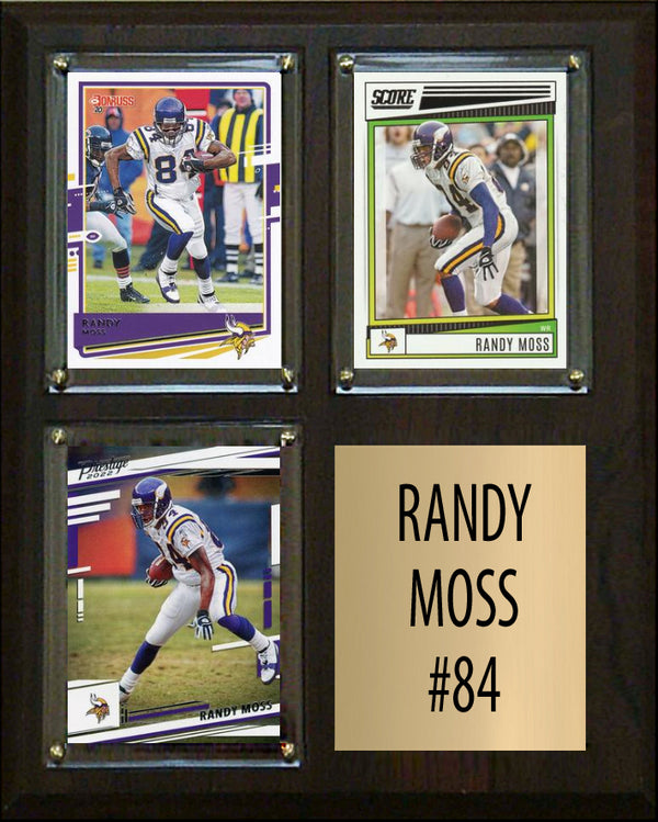 Randy Moss 3 Card Plaque Donruss Fleer Topps 2025 2024 Minnesota Vikings