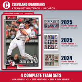 Cleveland Guardians Baseball Team Set Multipack - 2026 Topps Series 1 & 2 + 2025 Heritage + 2025 2024 Topps Series 1 - 4 Complete Team Sets - Chase DeLauter