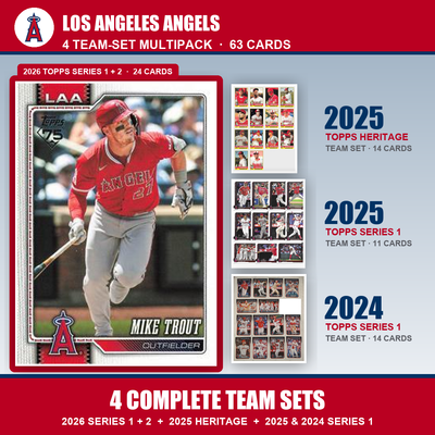 Los Angeles Angels Baseball Team Set Multipack - 2026 Topps Series 1 & 2 + 2025 Heritage + 2025 2024 Topps Series 1 - 4 Complete Team Sets - Mike Trout