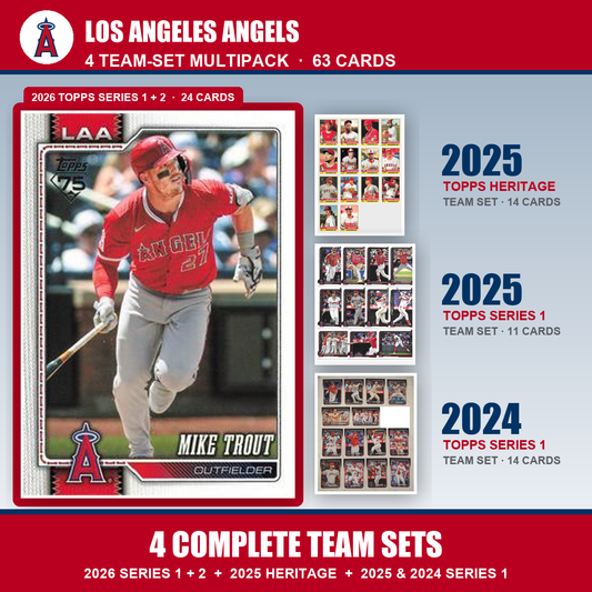 Los Angeles Angels Baseball Team Set Multipack - 2026 Topps Series 1 & 2 + 2025 Heritage + 2025 2024 Topps Series 1 - 4 Complete Team Sets - Mike Trout
