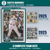 Seattle Mariners Baseball Team Set Multipack - 2026 Topps Series 1 & 2 + 2025 Heritage + 2025 Topps Series 1 - 3 Complete Team Sets - Cal Raleigh