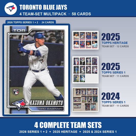 Toronto Blue Jays Baseball Team Set Multipack - 2026 Topps Series 1 & 2 + 2025 Heritage + 2025 2024 Topps Series 1 - 4 Complete Team Sets - Kazuma Okamoto