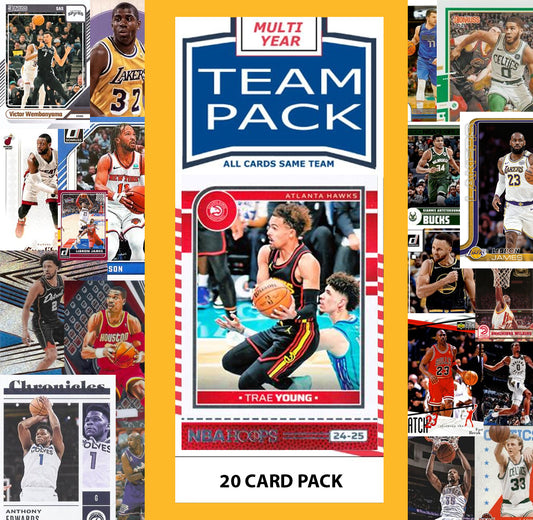 20 Card Multiyear Team Pack Atlanta Hawks 2025 2026 2024 Topps Panini Trae Young