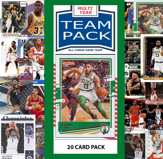 20 Card Multiyear Team Pack Boston Celtics 2025 2026 2024 Topps Panini Tatum Bird