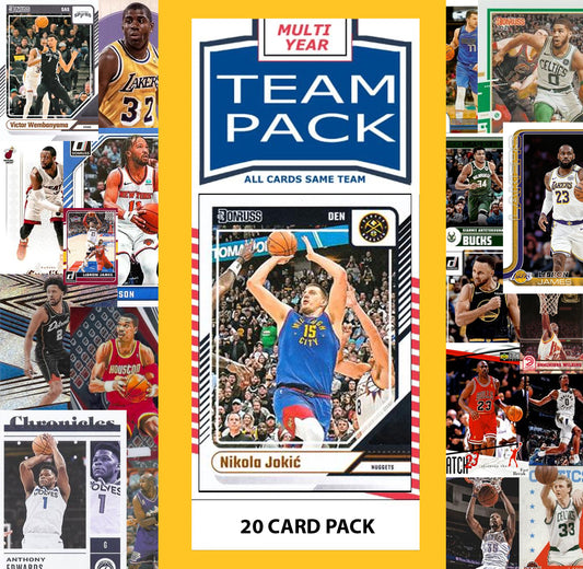 20 Card Multiyear Team Pack Denver Nuggets 2025 2026 2024 Topps Panini Nikola Jokic