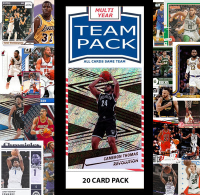20 Card Multiyear Team Pack Brooklyn Nets 2025 2026 2024 Topps Panini Cam Thomas plaque