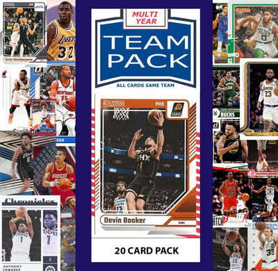 20 Card Multiyear Team Pack Phoenix Suns 2025 2026 2024 Topps Panini Devin Booker