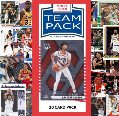 20 Card Multiyear Team Pack Portland Trailblazers 2025 2026 2024 Topps Panini Sharpe