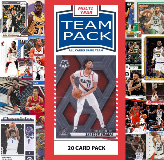 20 Card Multiyear Team Pack Portland Trailblazers 2025 2026 2024 Topps Panini Sharpe