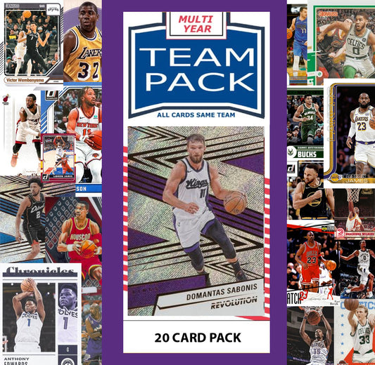 20 Card Multiyear Team Pack Sacramento Kings 2025 2026 2024 Topps Panini Sabonis