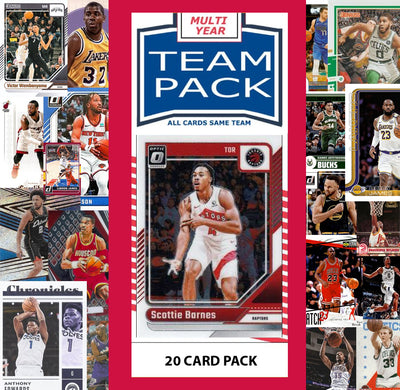 20 Card Multiyear Team Pack Toronto Raptors 2025 2026 2024 Topps Panini Scottie Barnes