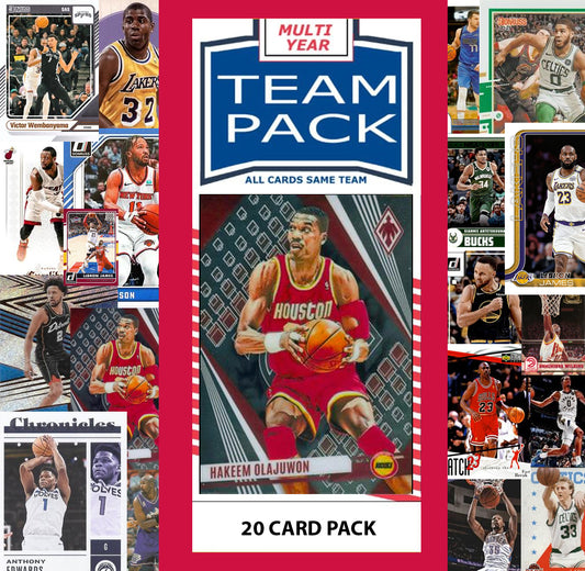 20 Card Multiyear Team Pack Houston Rockets 2025 2026 2024 Topps Panini Olajuwon