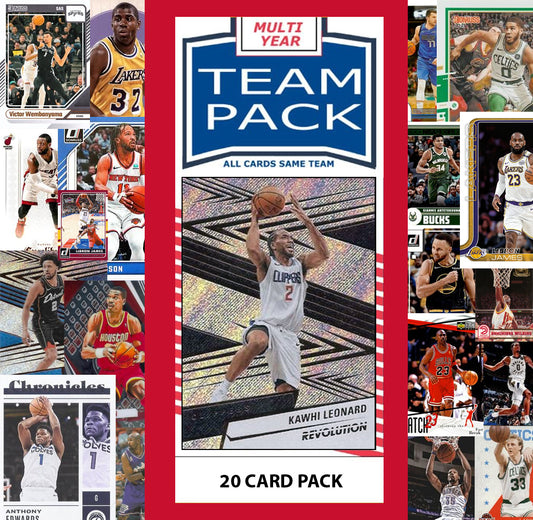 20 Card Multiyear Team Pack Los Angeles Clippers 2025 2026 2024 Topps Panini Kawhi Leonard