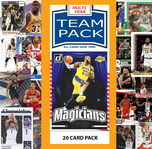 20 Card Multiyear Team Pack Los Angeles Lakers 2025 2026 2024 Topps Panini LeBron James