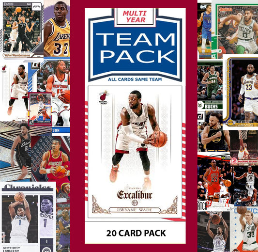20 Card Multiyear Team Pack Miami Heat 2025 2026 2024 Topps Panini Dwayne Wade