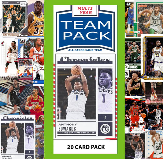 20 Card Multiyear Team Pack Minnesota Timberwolves 2025 2026 2024 Topps Panini Edwards