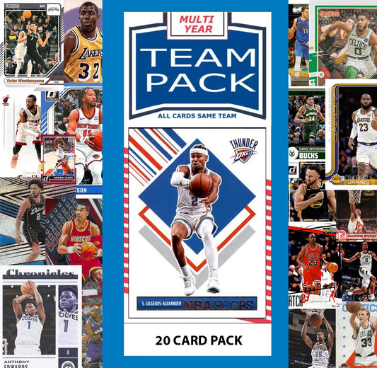 20 Card Multiyear Team Pack Oklahoma City Thunder 2025 2026 2024 Topps Panini SGA