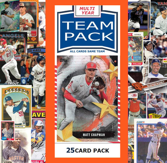 25 Card Multiyear Team Pack San Francisco Giants 2024 2023 2025 Matt Chapman Topps Stadium Club Archives Chrome Heritage Bowman