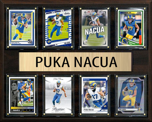Puka Nacua LA Rams Plaque 8 Cards 2025 2024 Donruss Prizm SCORE Mosaic 12x15