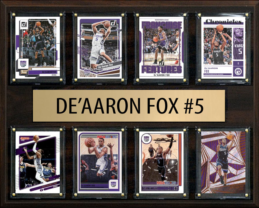 De'Aaron Fox 8 Card Plaque Donruss Hoops Fleer 2025 2024 Sacramento Kings