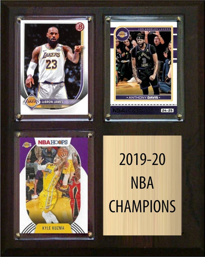 Los Angeles Lakers 2019-20 NBA Champions Fan Gift Plaque 8x10 3 Cards plaque