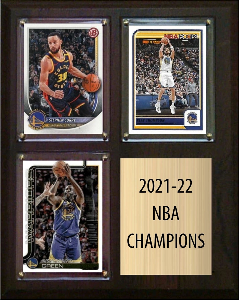 Golden State Warriors 2021-22 NBA Champions Fan Gift Plaque 8x10 3 Cards plaque