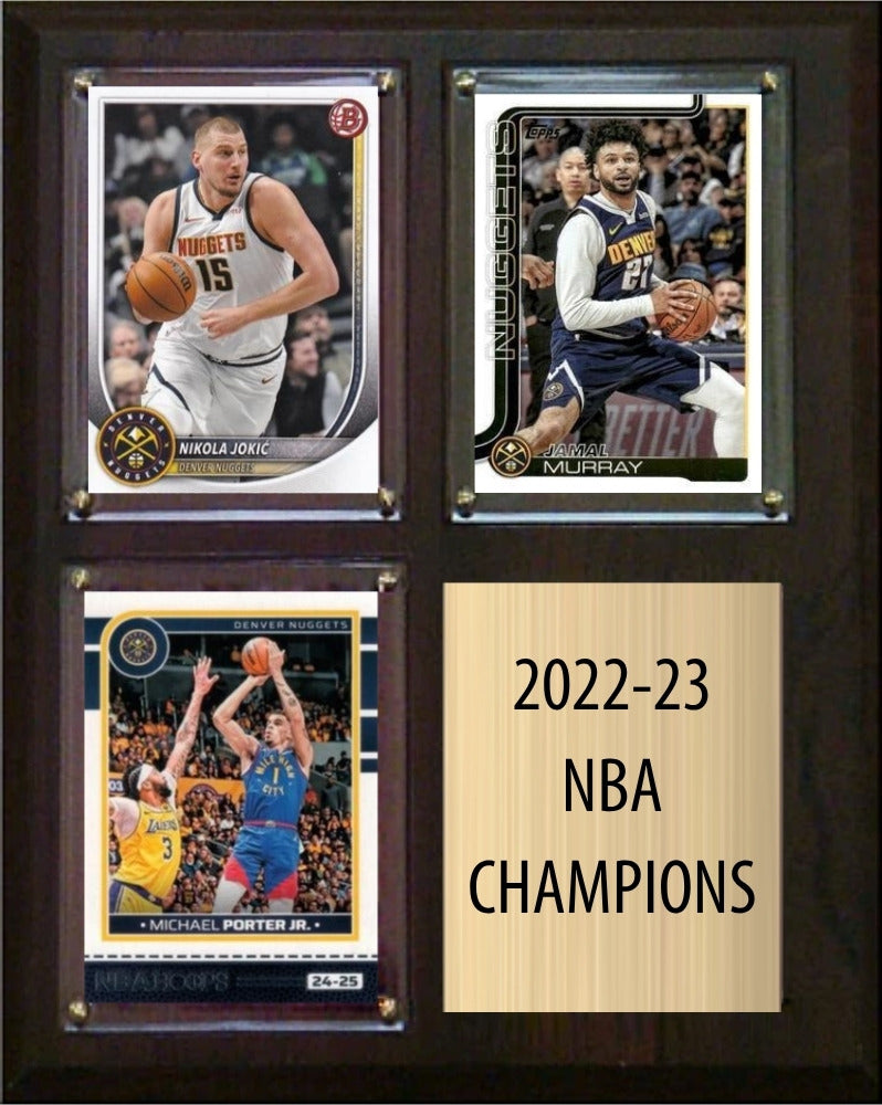 Denver Nuggets 2022-23 NBA Champions Fan Gift Plaque 8x10 3 Cards plaque