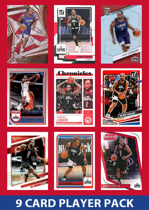 Kawhi Leonard 9 Card Player Pack 2023-24 Hoops Donruss Panini Los Angeles Clippers