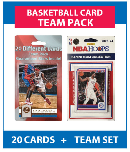 Philadelphia 76ers Iverson 20 Cards + 2023-24 HOOPS Team Set Joel Embiid