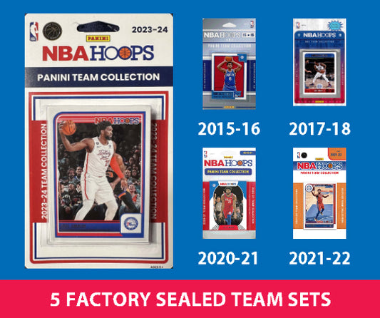 2023-24 NBA HOOPS Philadelphia 76ers Team Set MultiPack Embiid 2022 2015 2013 2014