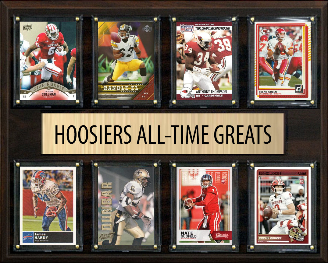 Indiana  Hoosiers Legends Plaque 8 Cards Anthony Thompson Antwaan Randle-El Sudfeld